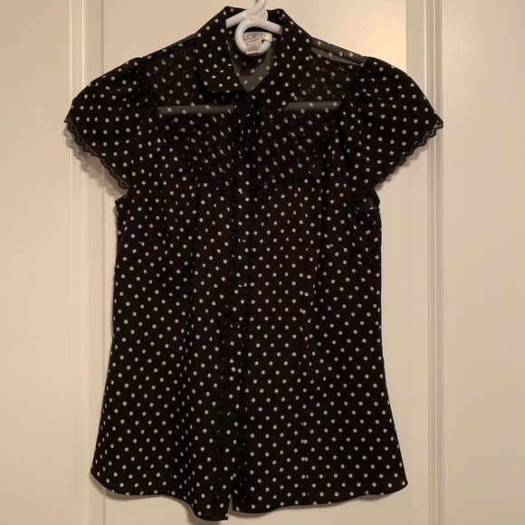 petite polka dot blouse